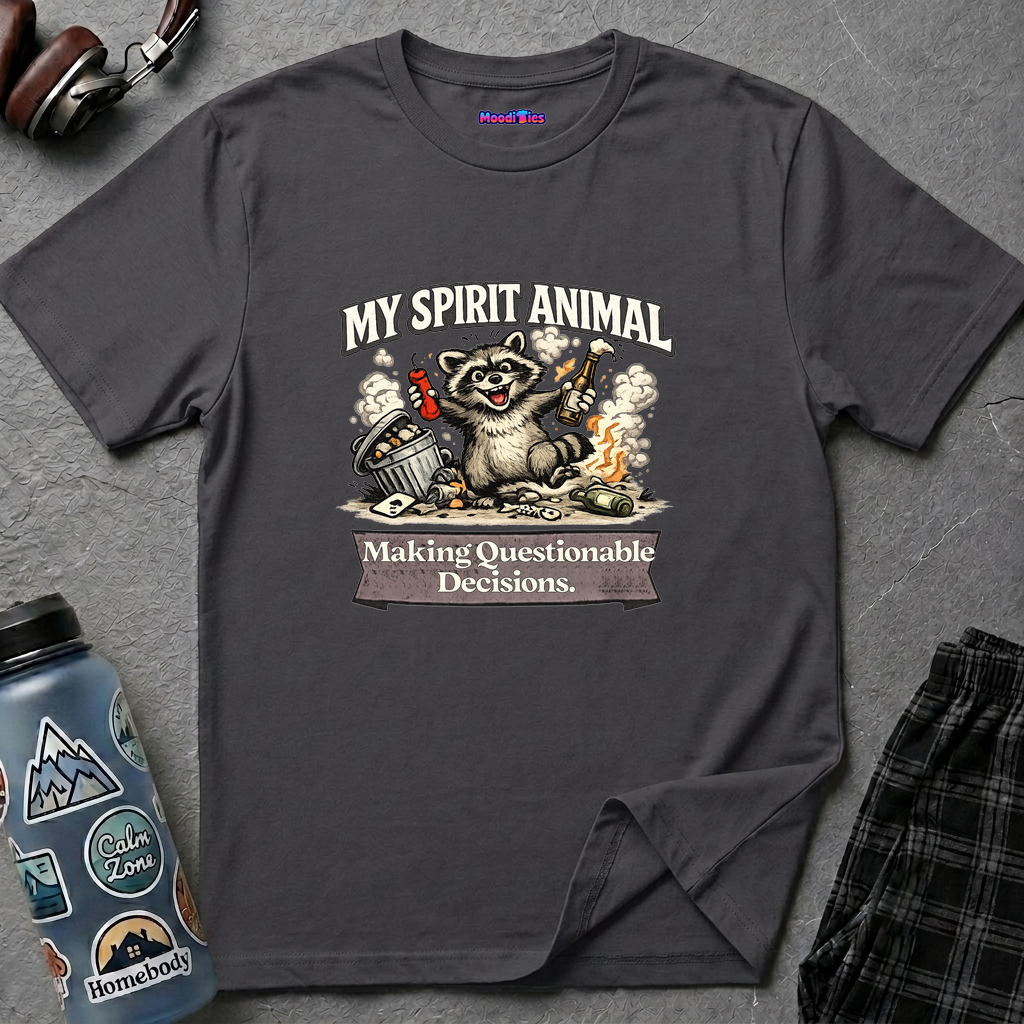 "My Spirit Animal: Raccoon (Making Questionable Decisions)" T-Shirt