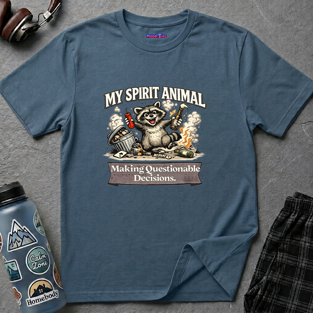 "My Spirit Animal: Raccoon (Making Questionable Decisions)" T-Shirt