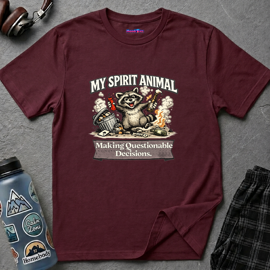 "My Spirit Animal: Raccoon (Making Questionable Decisions)" T-Shirt