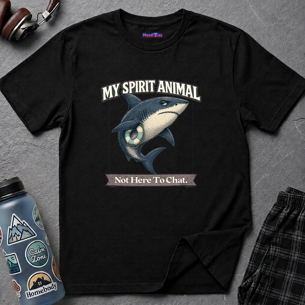 "My Spirit Animal: Shark (Not Here To Chat)" T-Shirt