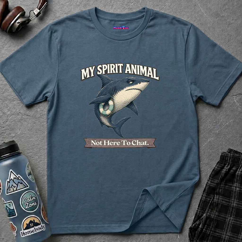 "My Spirit Animal: Shark (Not Here To Chat)" T-Shirt