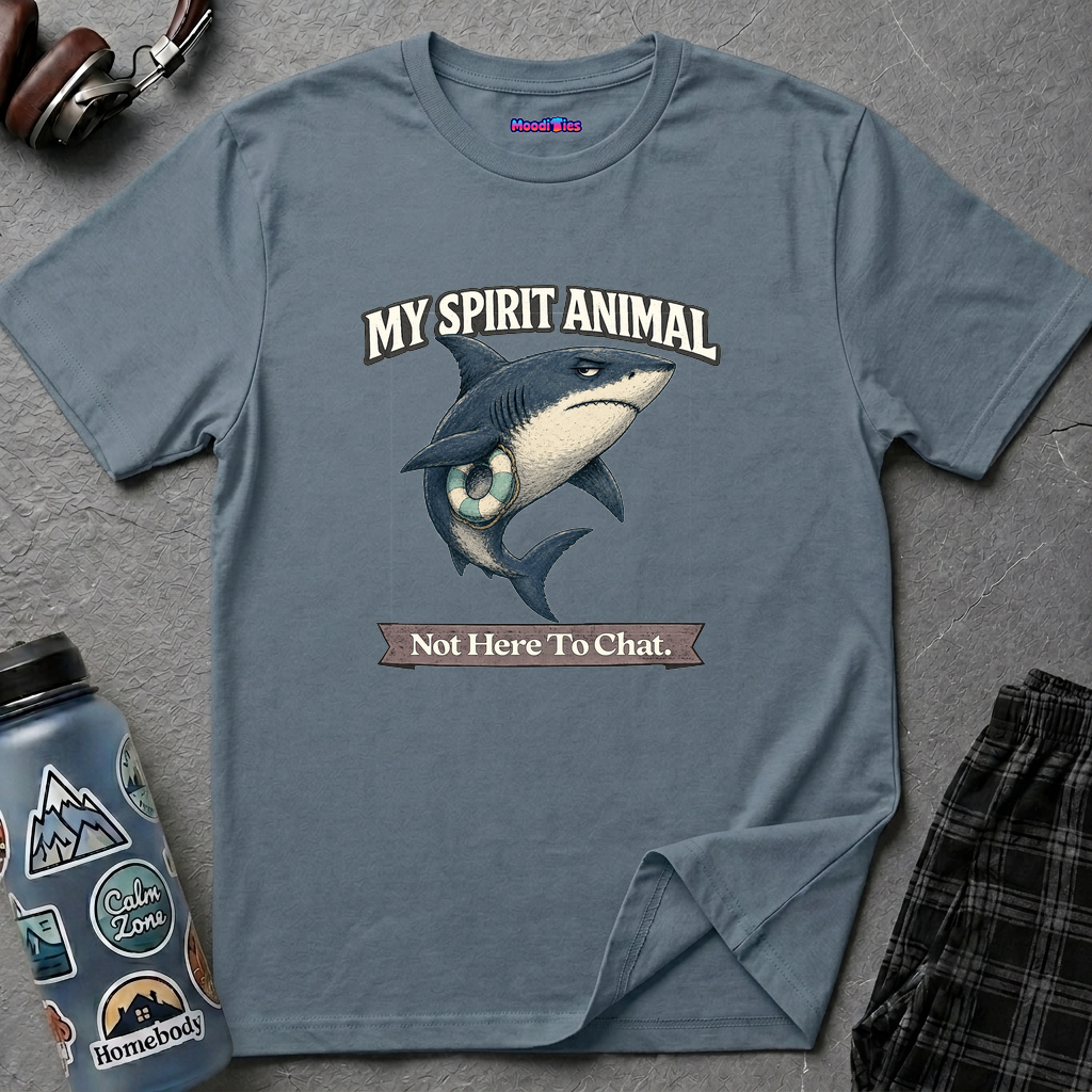 "My Spirit Animal: Shark (Not Here To Chat)" T-Shirt
