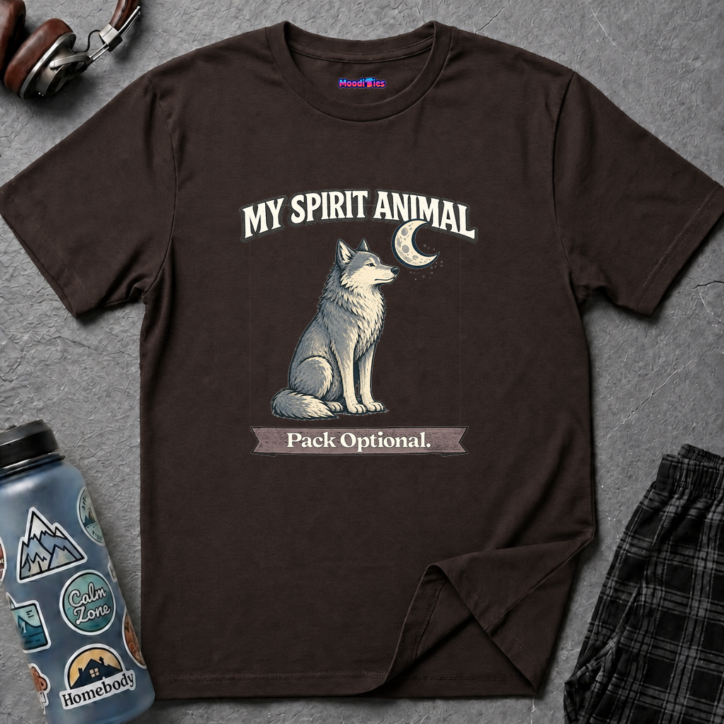 "My Spirit Animal: Wolf (Pack Optional)" T-Shirt