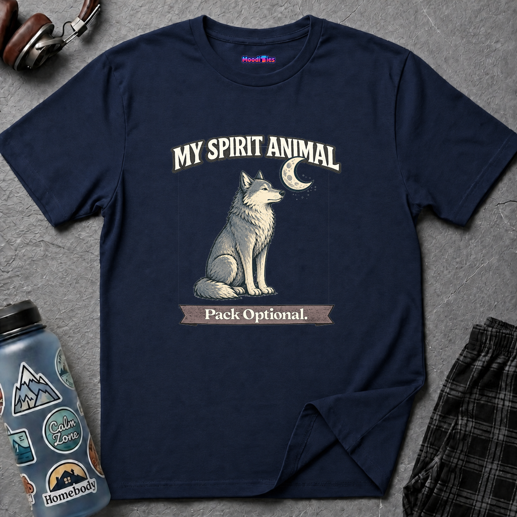 "My Spirit Animal: Wolf (Pack Optional)" T-Shirt