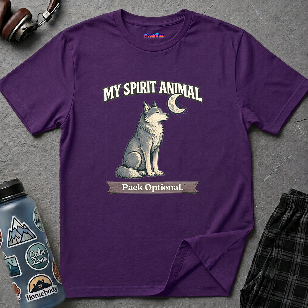 "My Spirit Animal: Wolf (Pack Optional)" T-Shirt