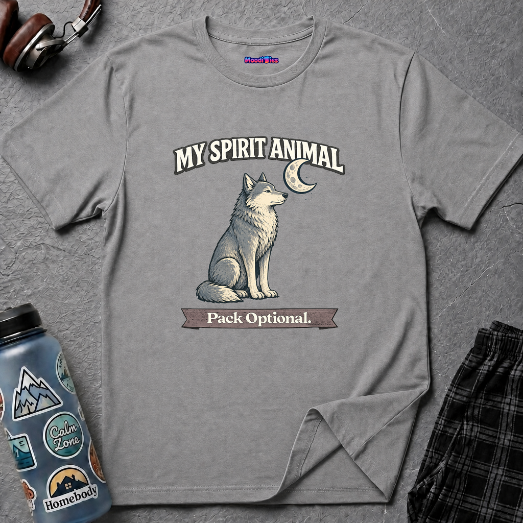 "My Spirit Animal: Wolf (Pack Optional)" T-Shirt