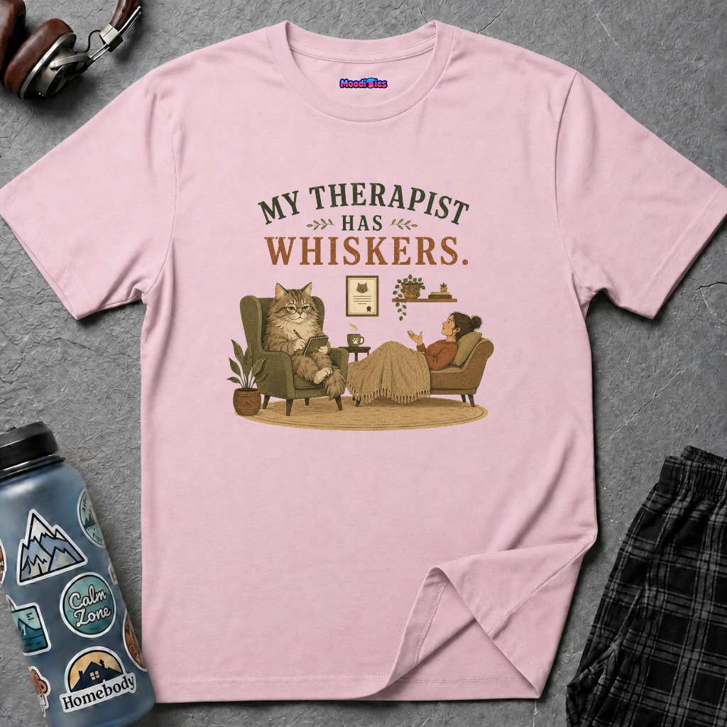 "My Therapist Has Whiskers." Therapy Cat T-Shirt