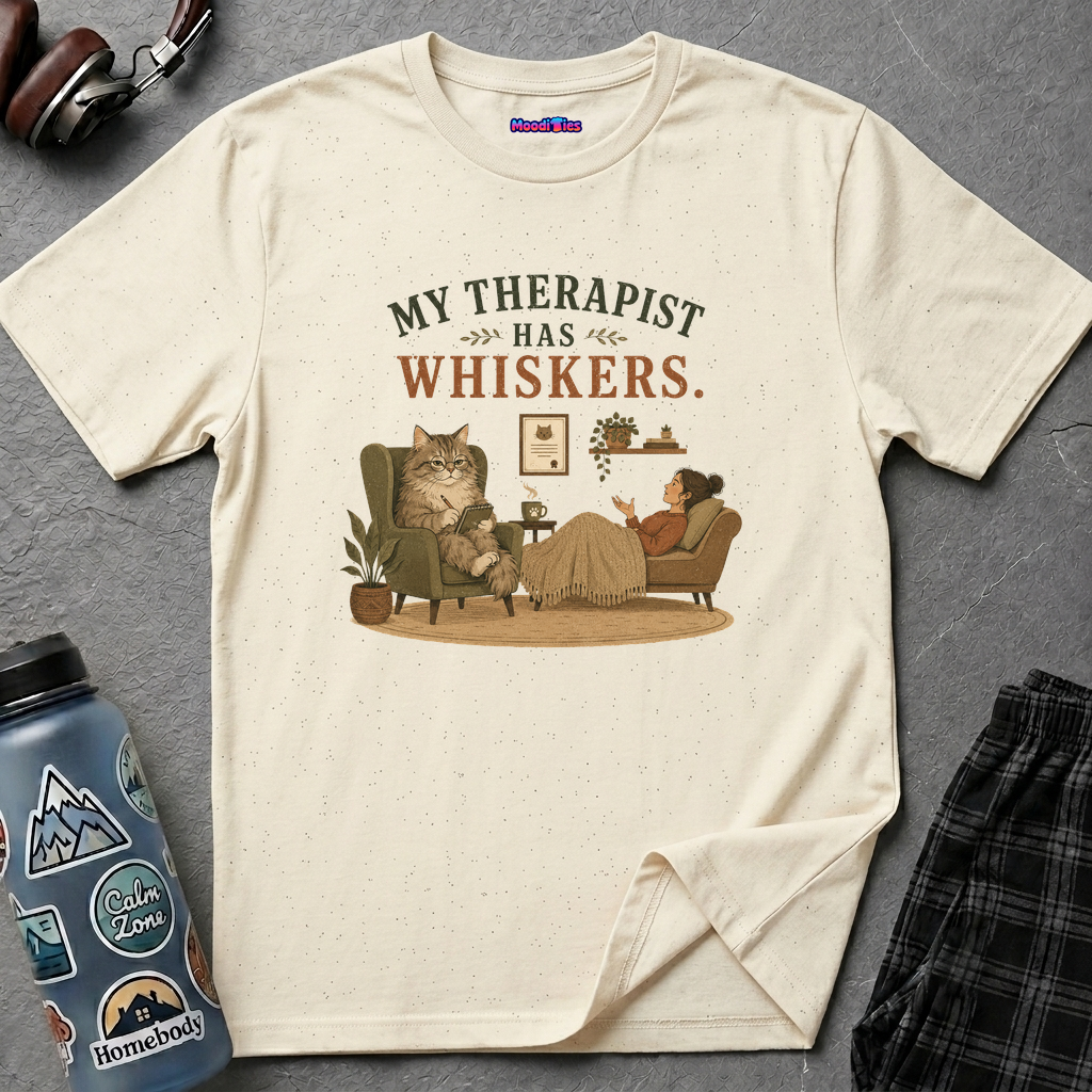 "My Therapist Has Whiskers." Therapy Cat T-Shirt