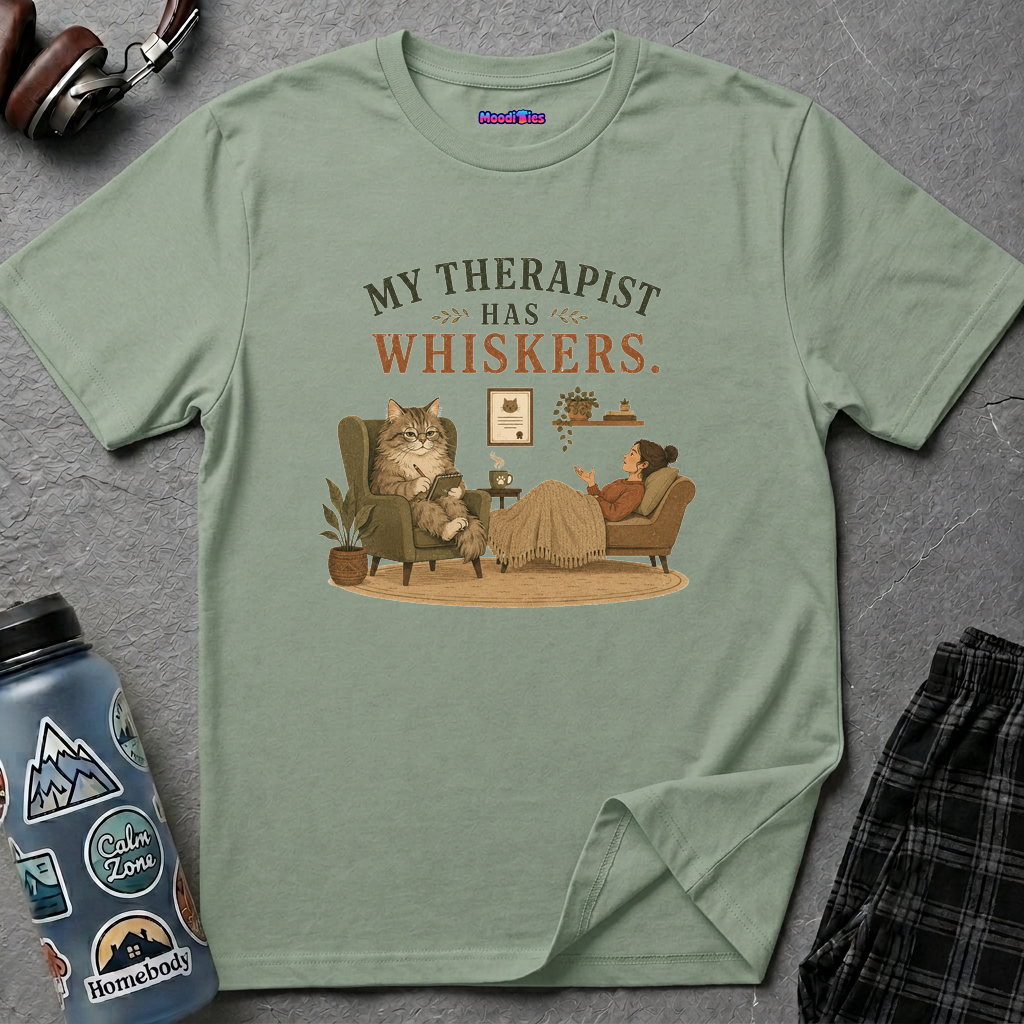 "My Therapist Has Whiskers." Therapy Cat T-Shirt