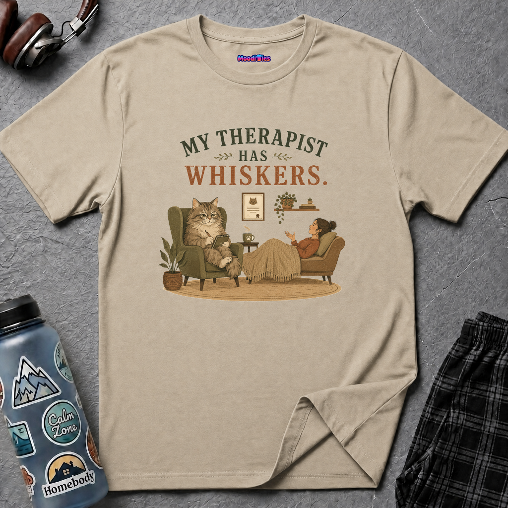"My Therapist Has Whiskers." Therapy Cat T-Shirt