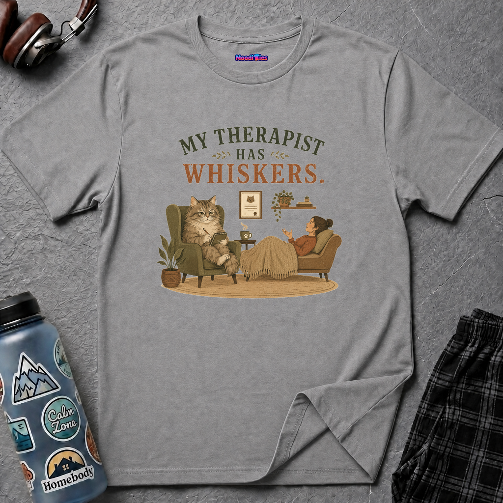 "My Therapist Has Whiskers." Therapy Cat T-Shirt