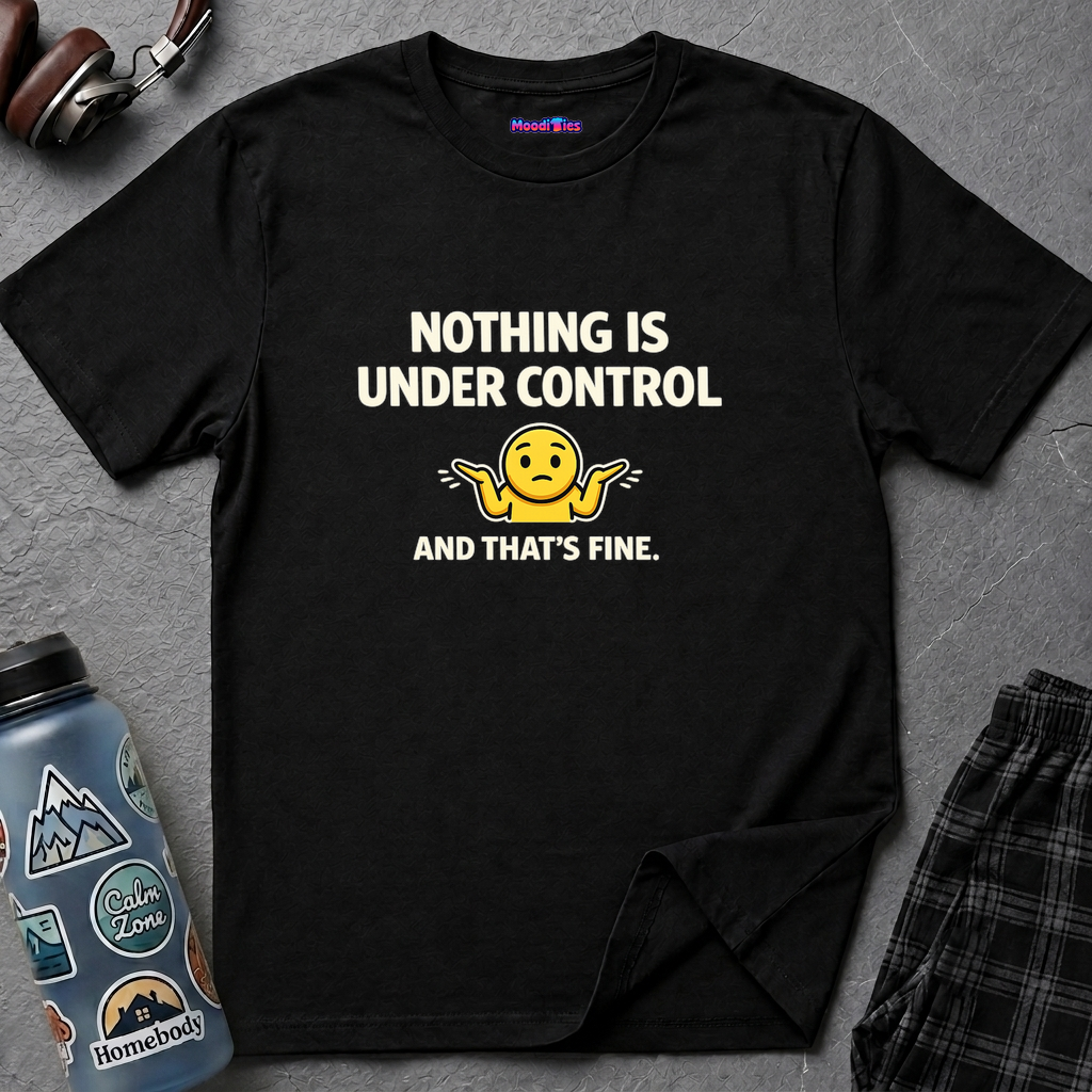 "Nothing Is Under Control And That's Fine" Shrug Emoji T-Shirt