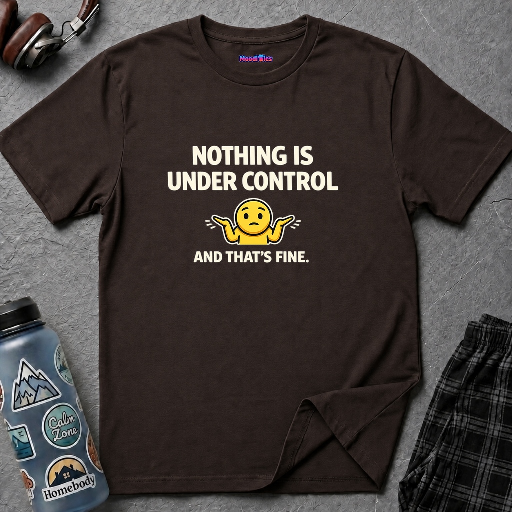 "Nothing Is Under Control And That's Fine" Shrug Emoji T-Shirt