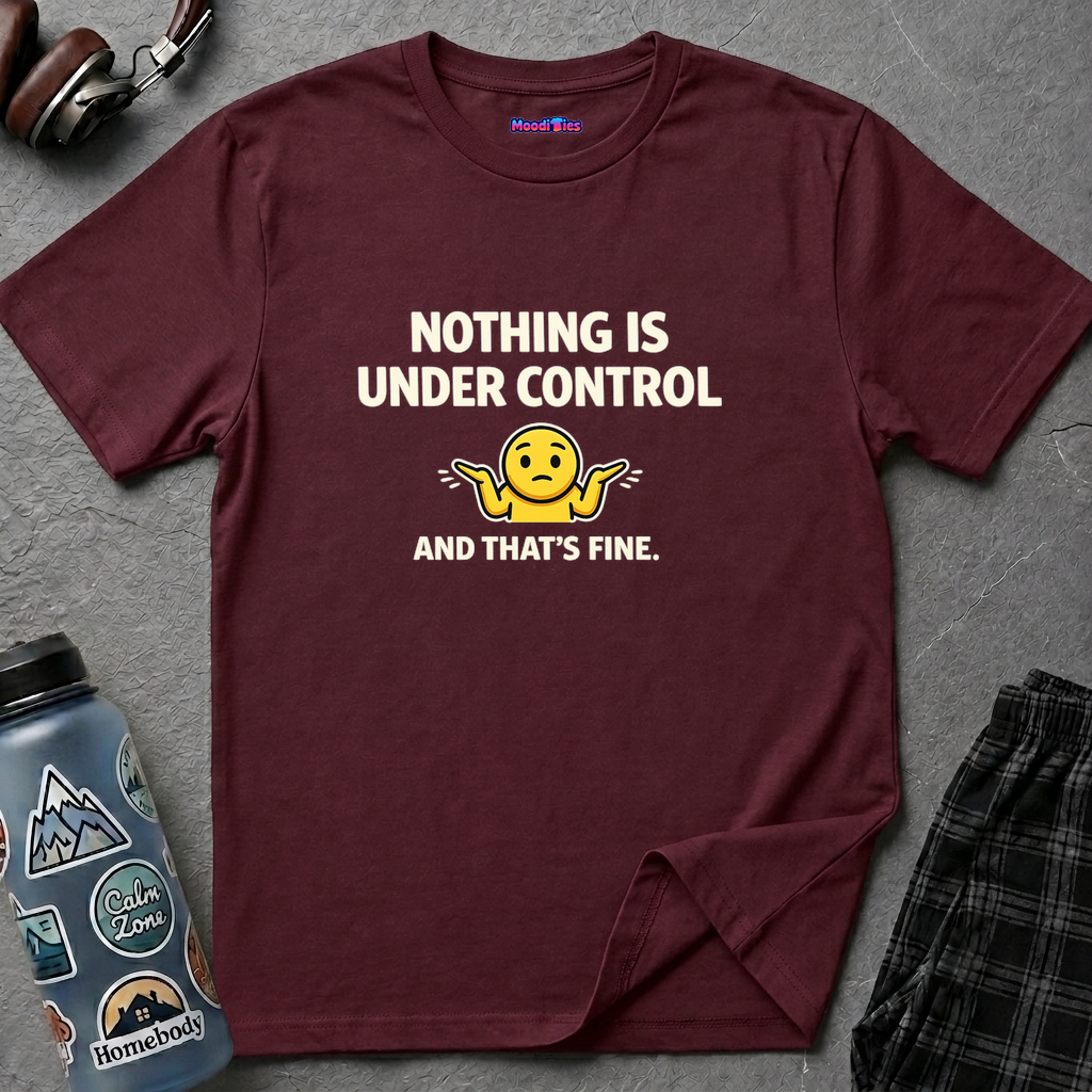 "Nothing Is Under Control And That's Fine" Shrug Emoji T-Shirt