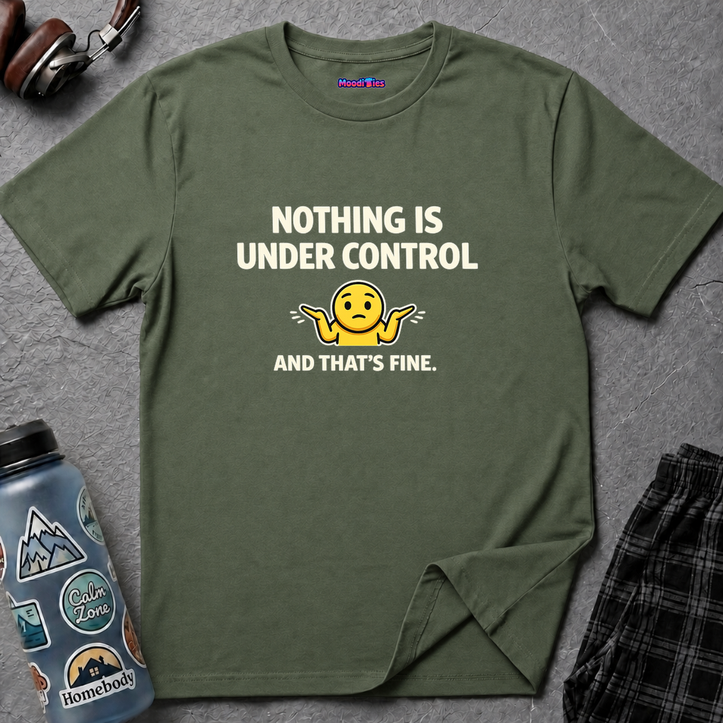 "Nothing Is Under Control And That's Fine" Shrug Emoji T-Shirt