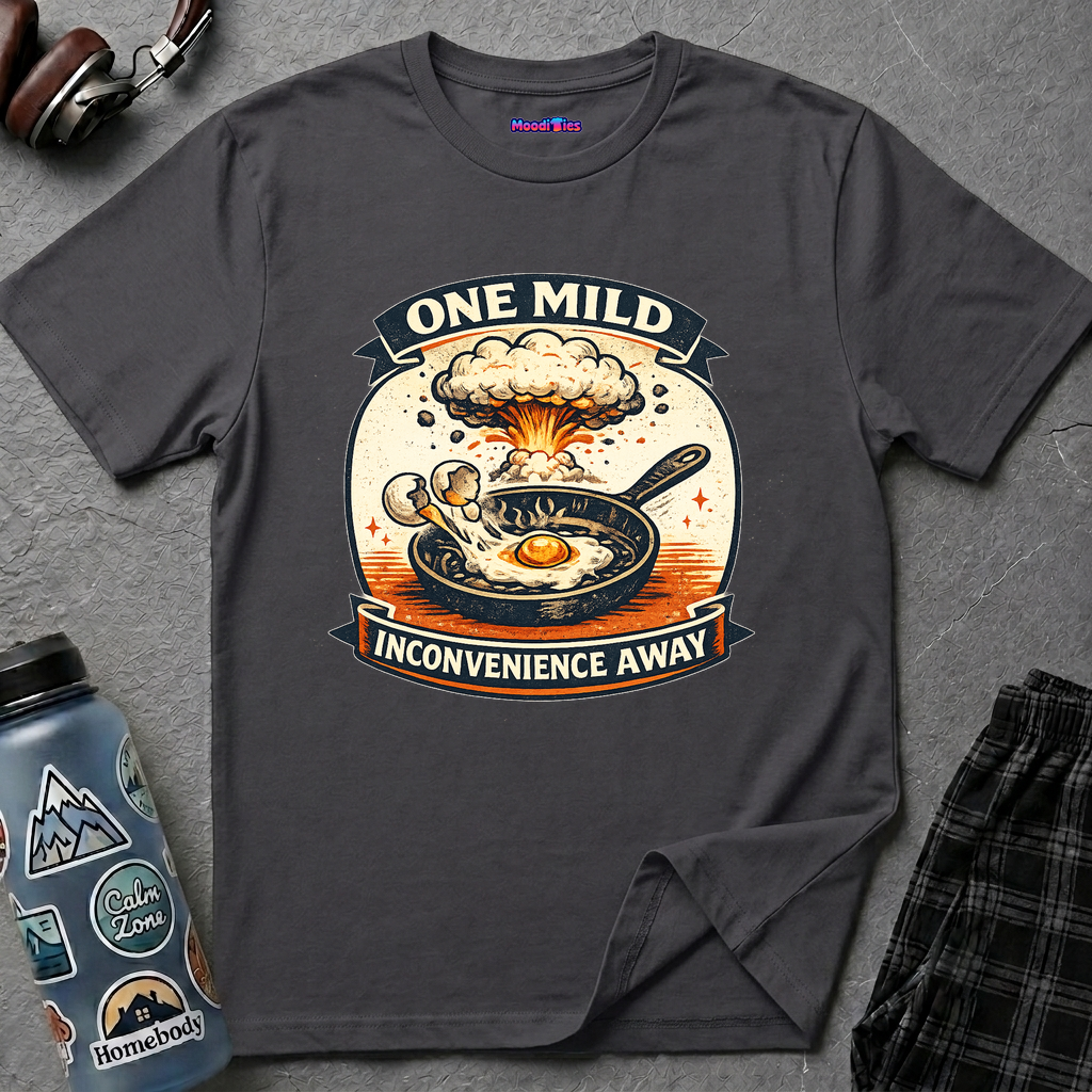 "One Mild Inconvenience Away" Frying Egg T-Shirt