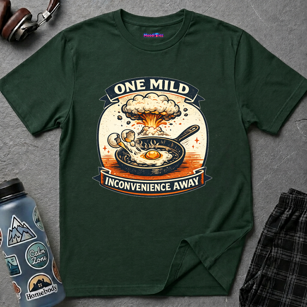 "One Mild Inconvenience Away" Frying Egg T-Shirt