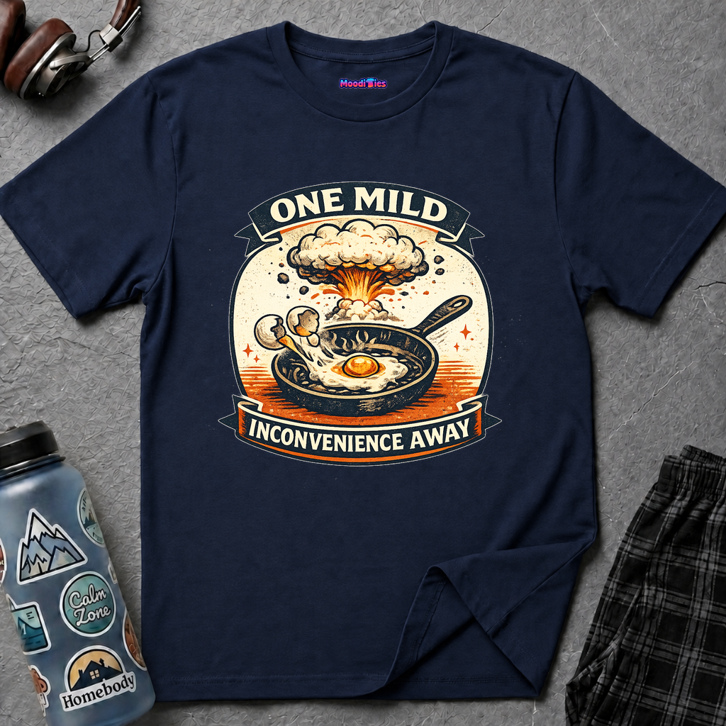 "One Mild Inconvenience Away" Frying Egg T-Shirt