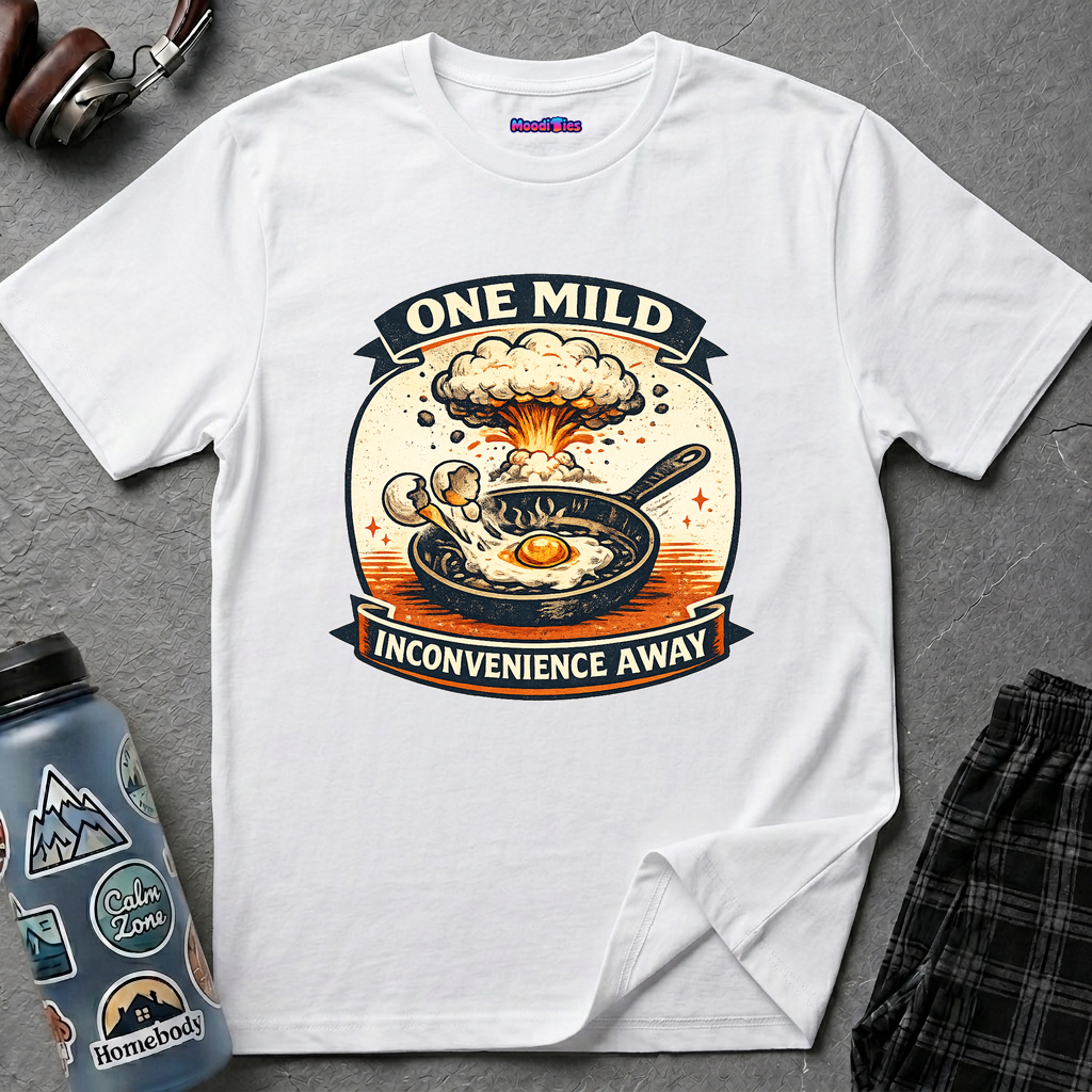 "One Mild Inconvenience Away" Frying Egg T-Shirt