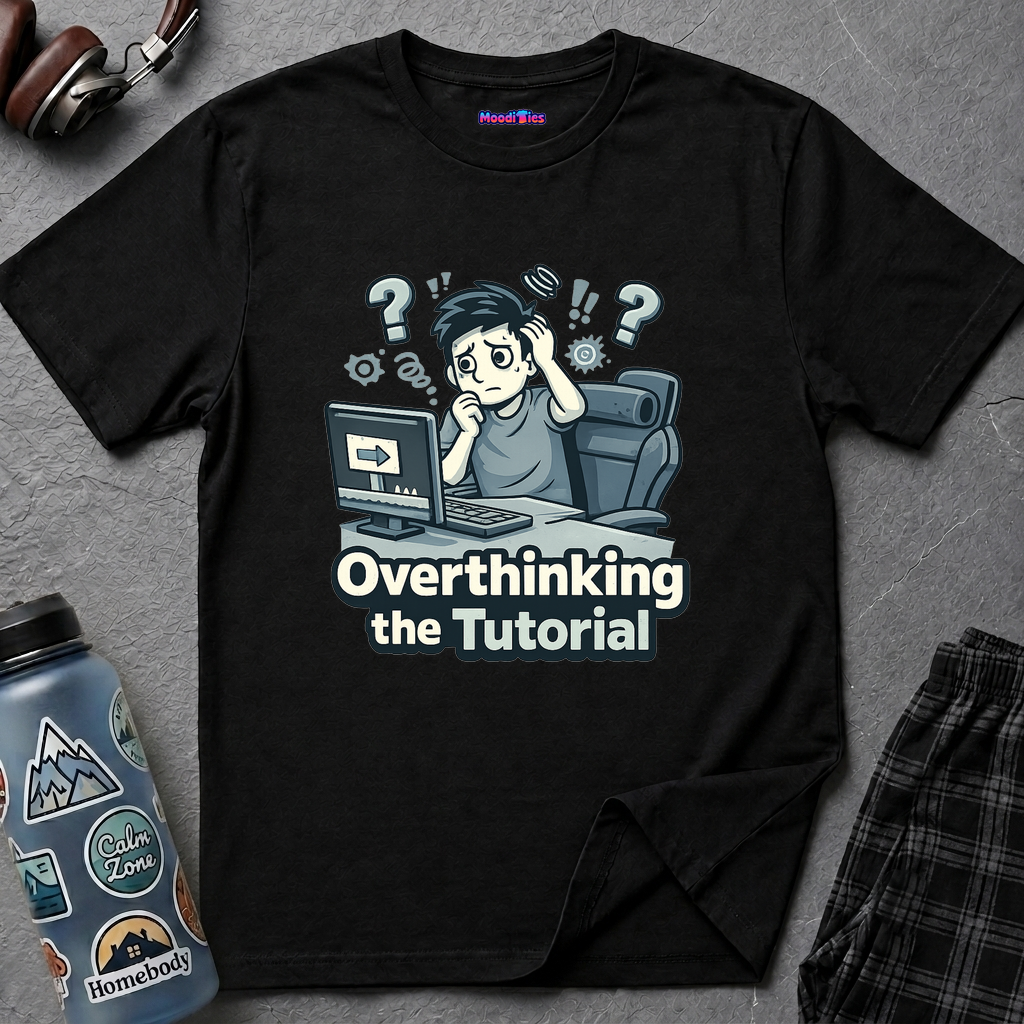"Overthinking the Tutorial" Gamer Graphic T-Shirt