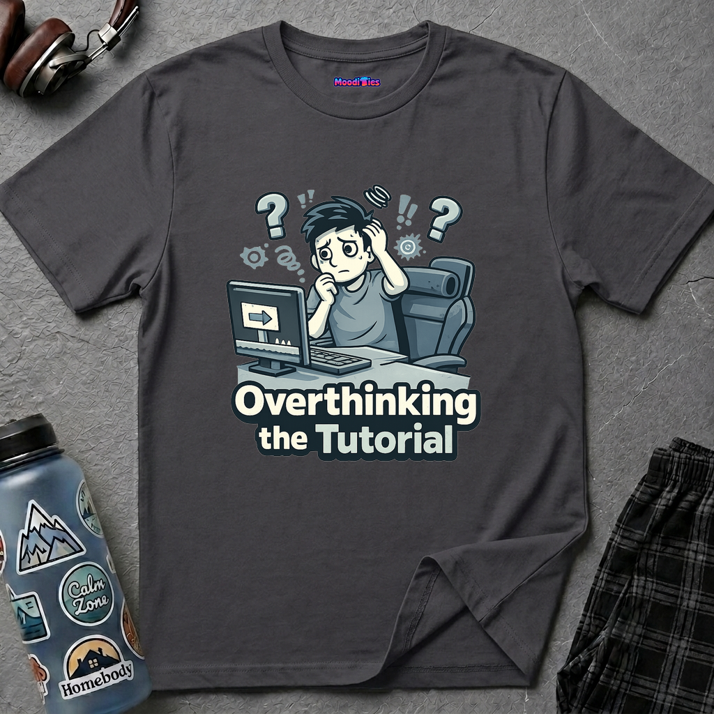 "Overthinking the Tutorial" Gamer Graphic T-Shirt