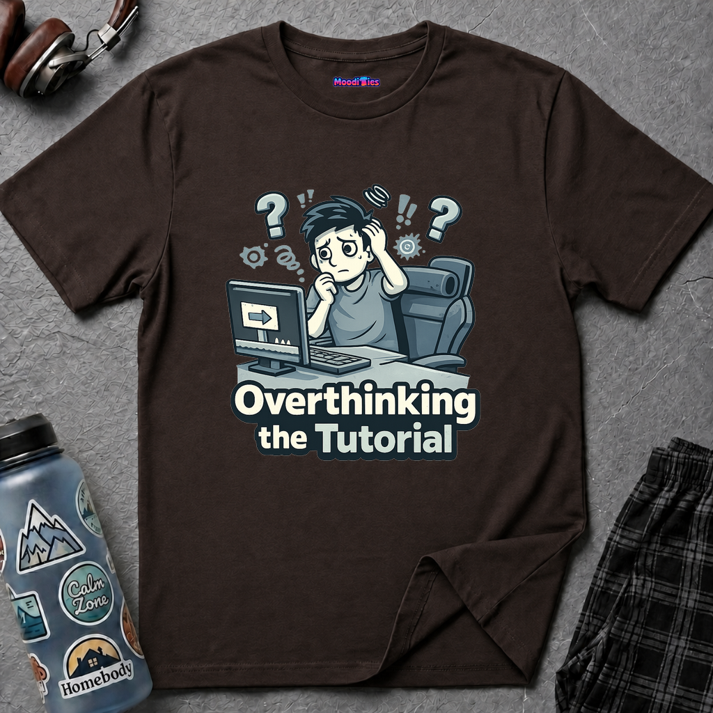 "Overthinking the Tutorial" Gamer Graphic T-Shirt