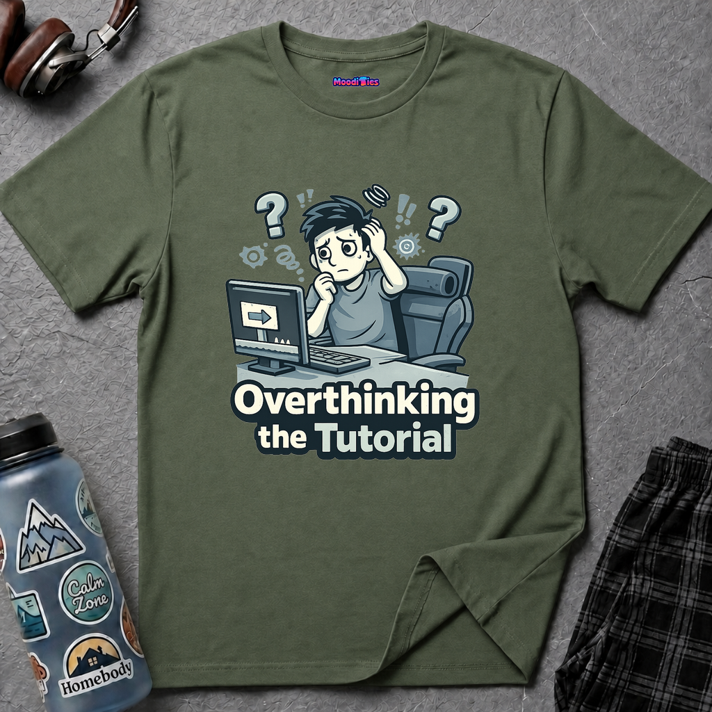 "Overthinking the Tutorial" Gamer Graphic T-Shirt