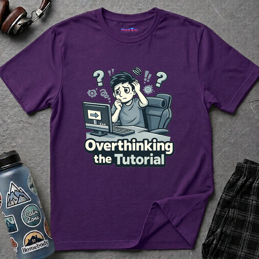 "Overthinking the Tutorial" Gamer Graphic T-Shirt