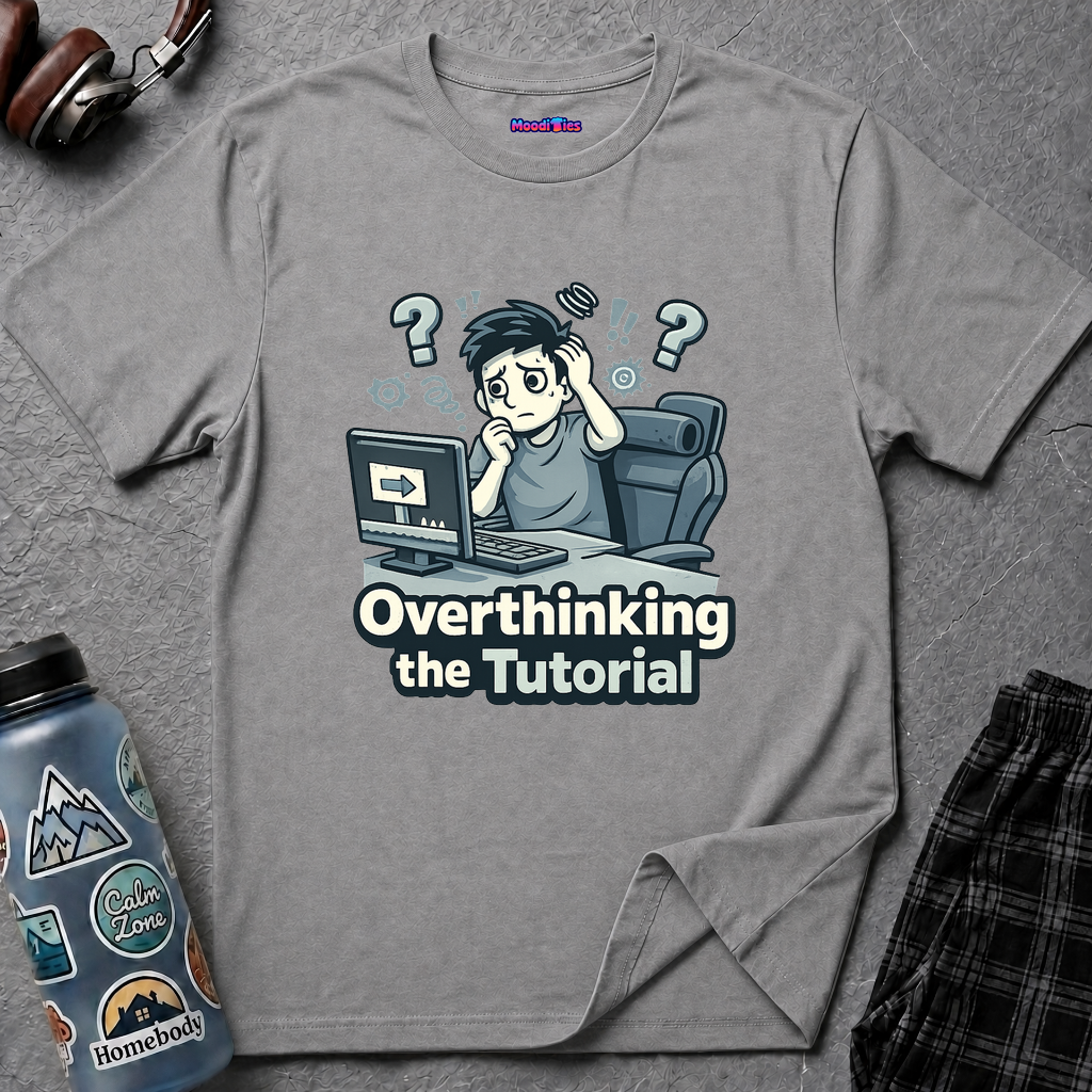 "Overthinking the Tutorial" Gamer Graphic T-Shirt