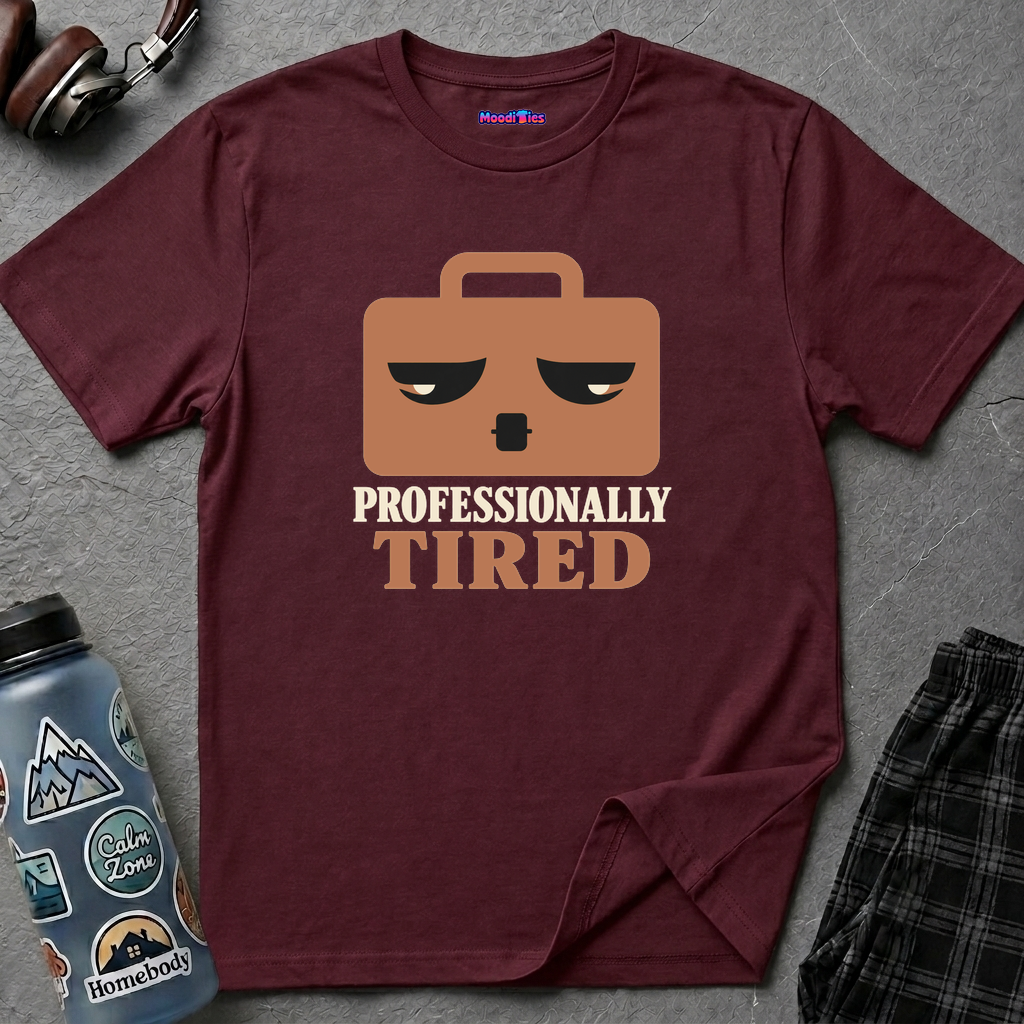 “Professionally Tired” Sleepy Briefcase T-Shirt