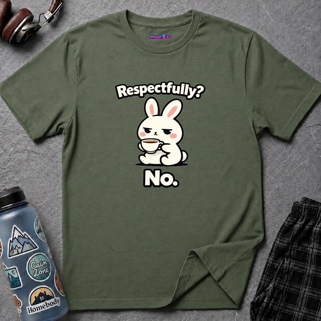 "Respectfully? No." Bunny Tea T-Shirt