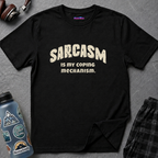 Text "Sarcasm Is My Coping Mechanism" in fun, stony font.
