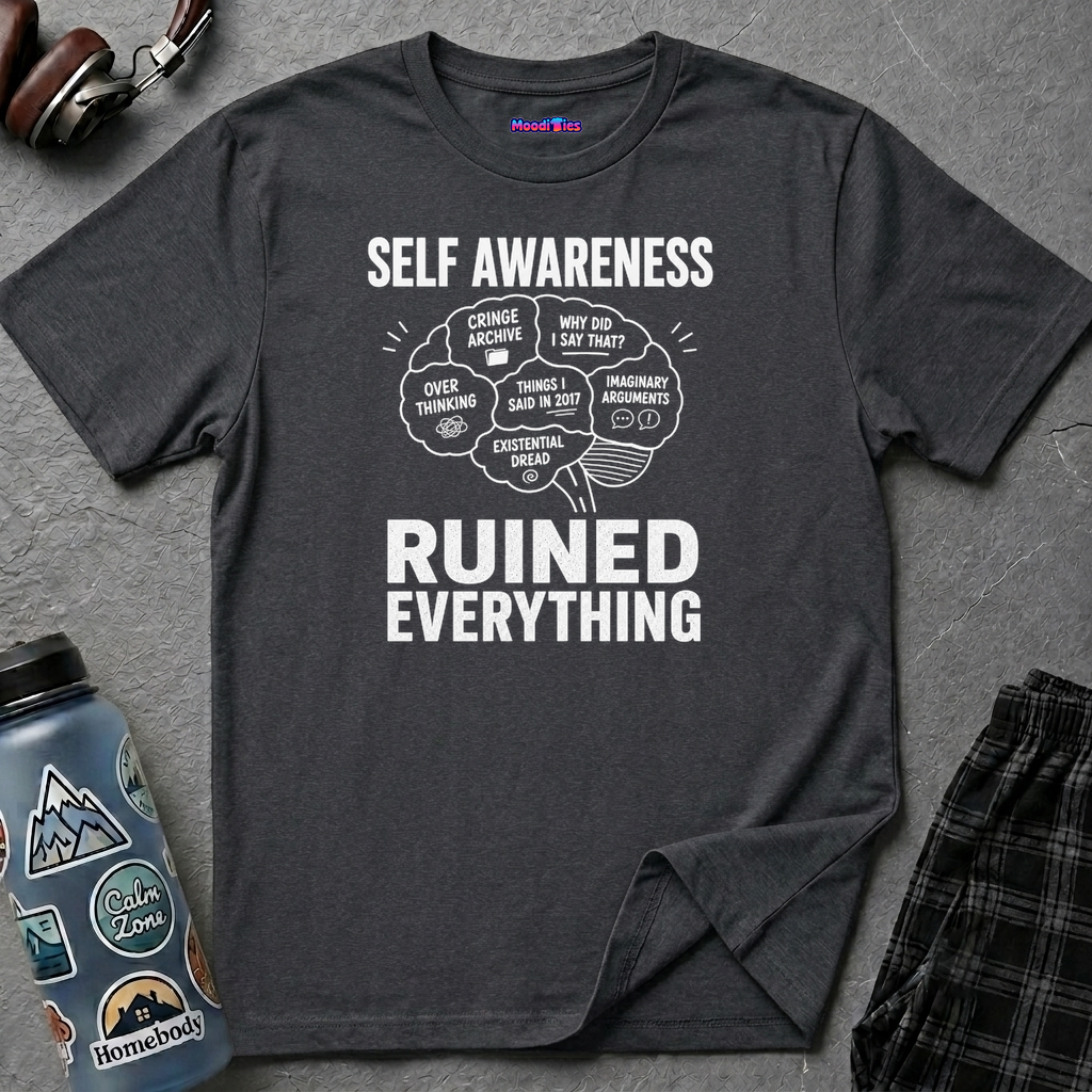 "Self-Awareness Ruined Everything" Brain Map T-Shirt