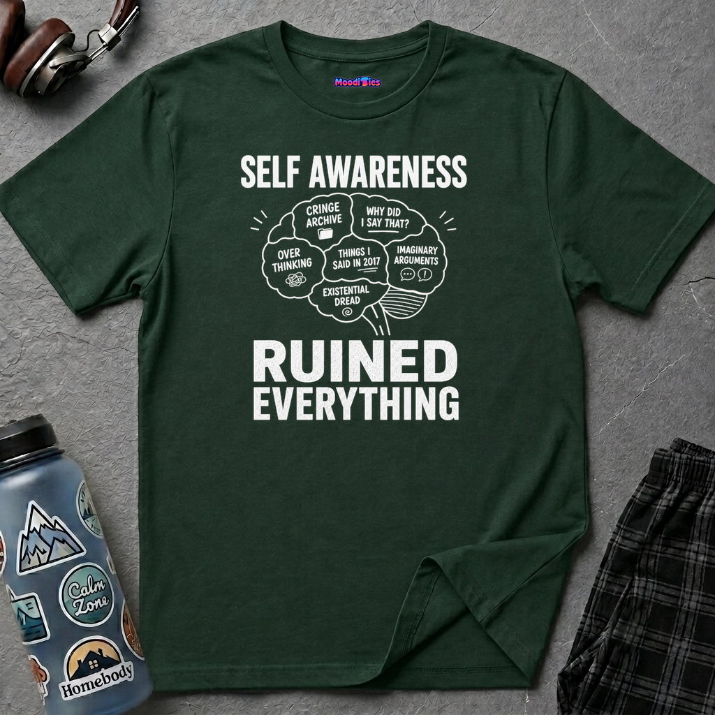 "Self-Awareness Ruined Everything" Brain Map T-Shirt