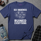 "Self-Awareness Ruined Everything" Brain Map T-Shirt