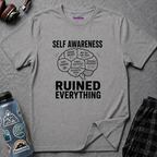 "Self-Awareness Ruined Everything" Brain Map T-Shirt