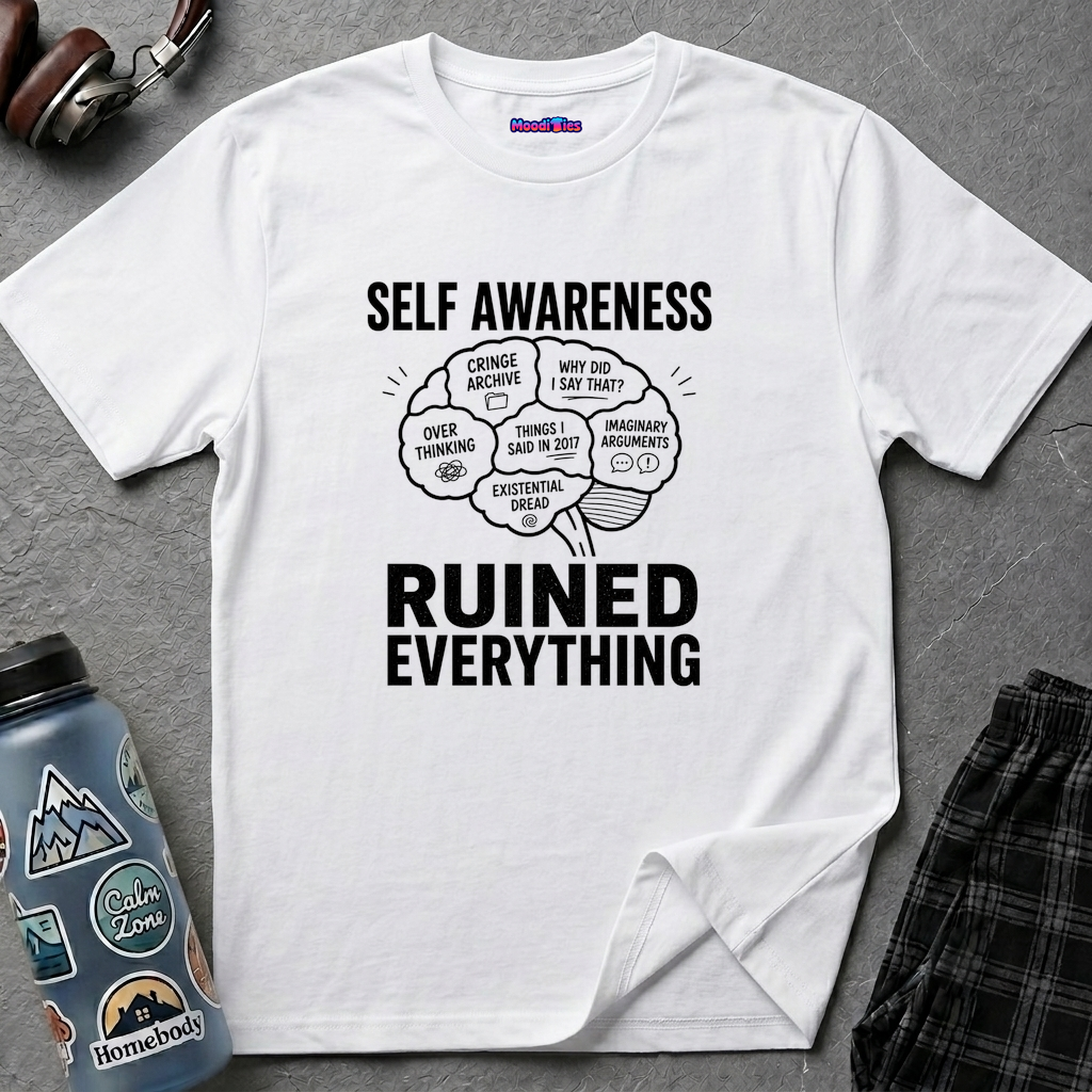 "Self-Awareness Ruined Everything" Brain Map T-Shirt