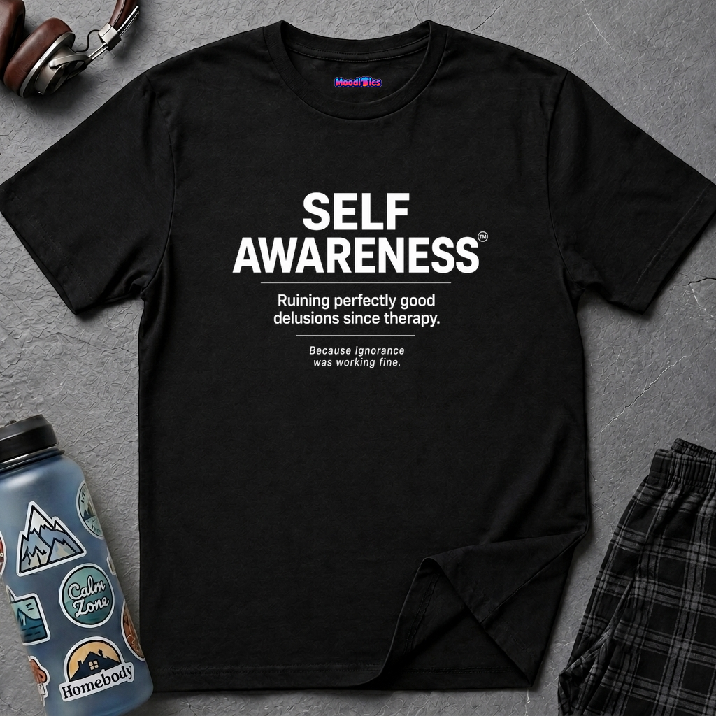 "Self-Awareness: Ruining Perfectly Good Delusions Since Therapy" T-Shirt