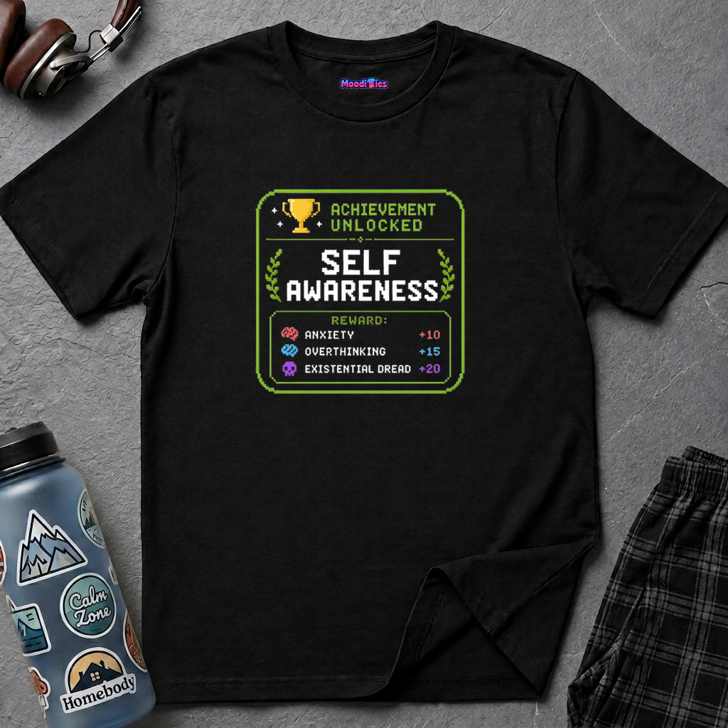 "Achievement Unlocked: Self-Awareness" Gamer Humor T-Shirt