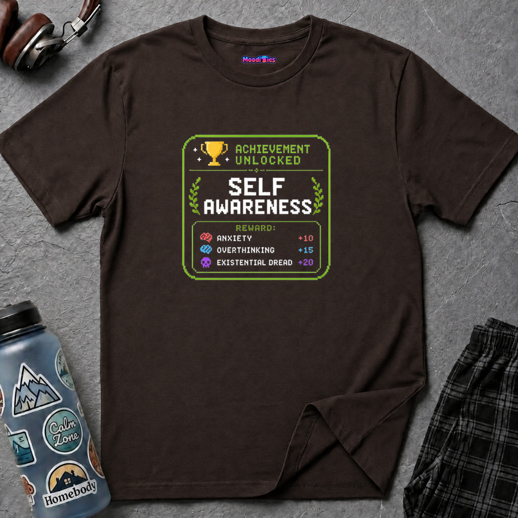 "Achievement Unlocked: Self-Awareness" Gamer Humor T-Shirt