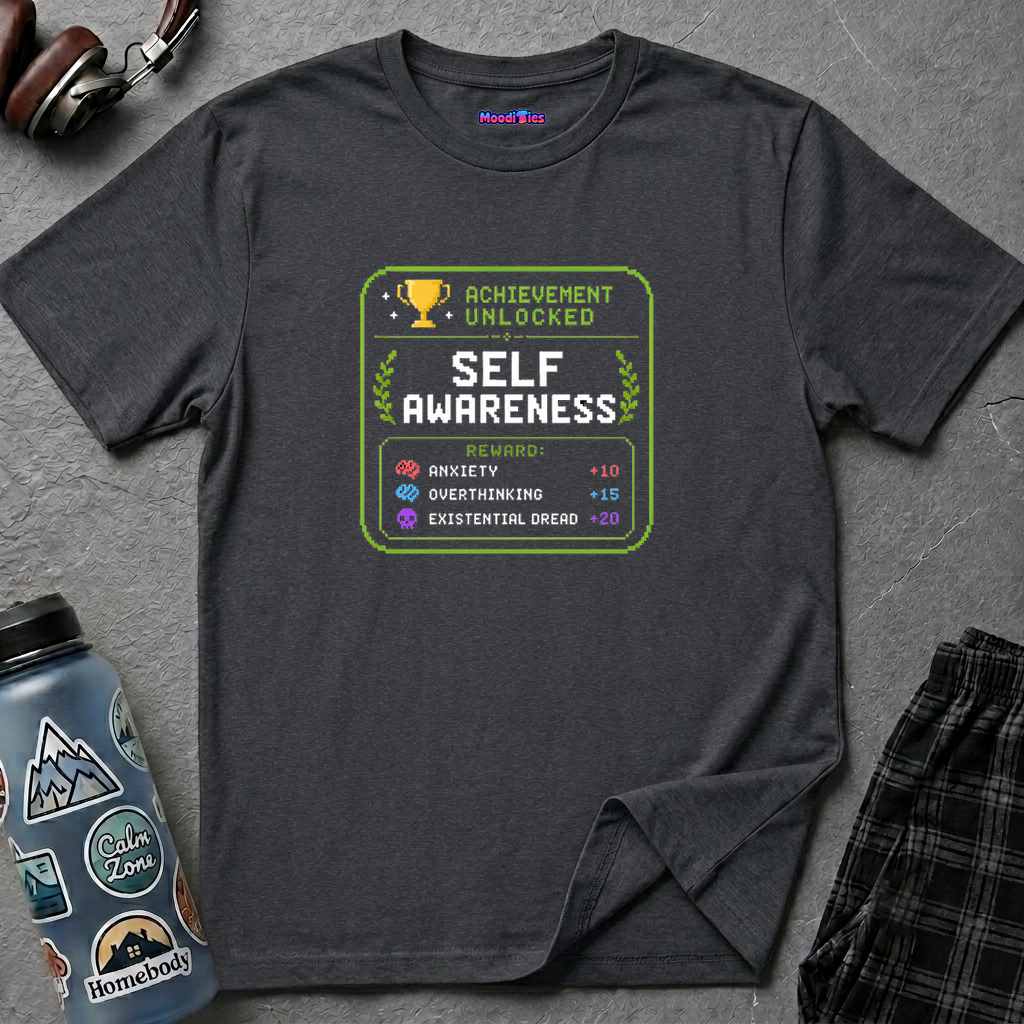 "Achievement Unlocked: Self-Awareness" Gamer Humor T-Shirt
