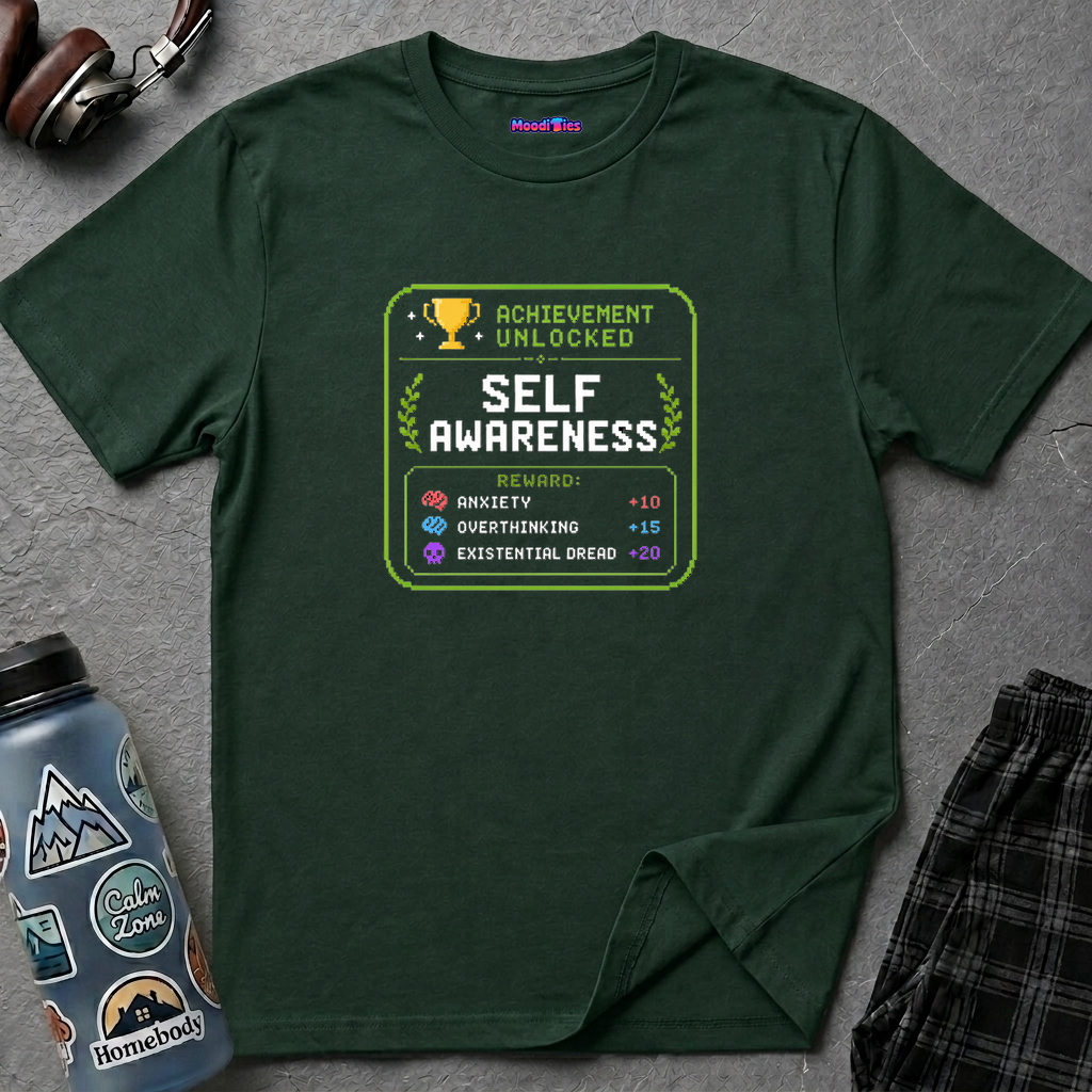 "Achievement Unlocked: Self-Awareness" Gamer Humor T-Shirt