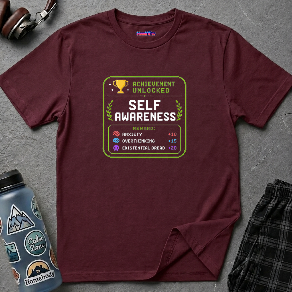 "Achievement Unlocked: Self-Awareness" Gamer Humor T-Shirt