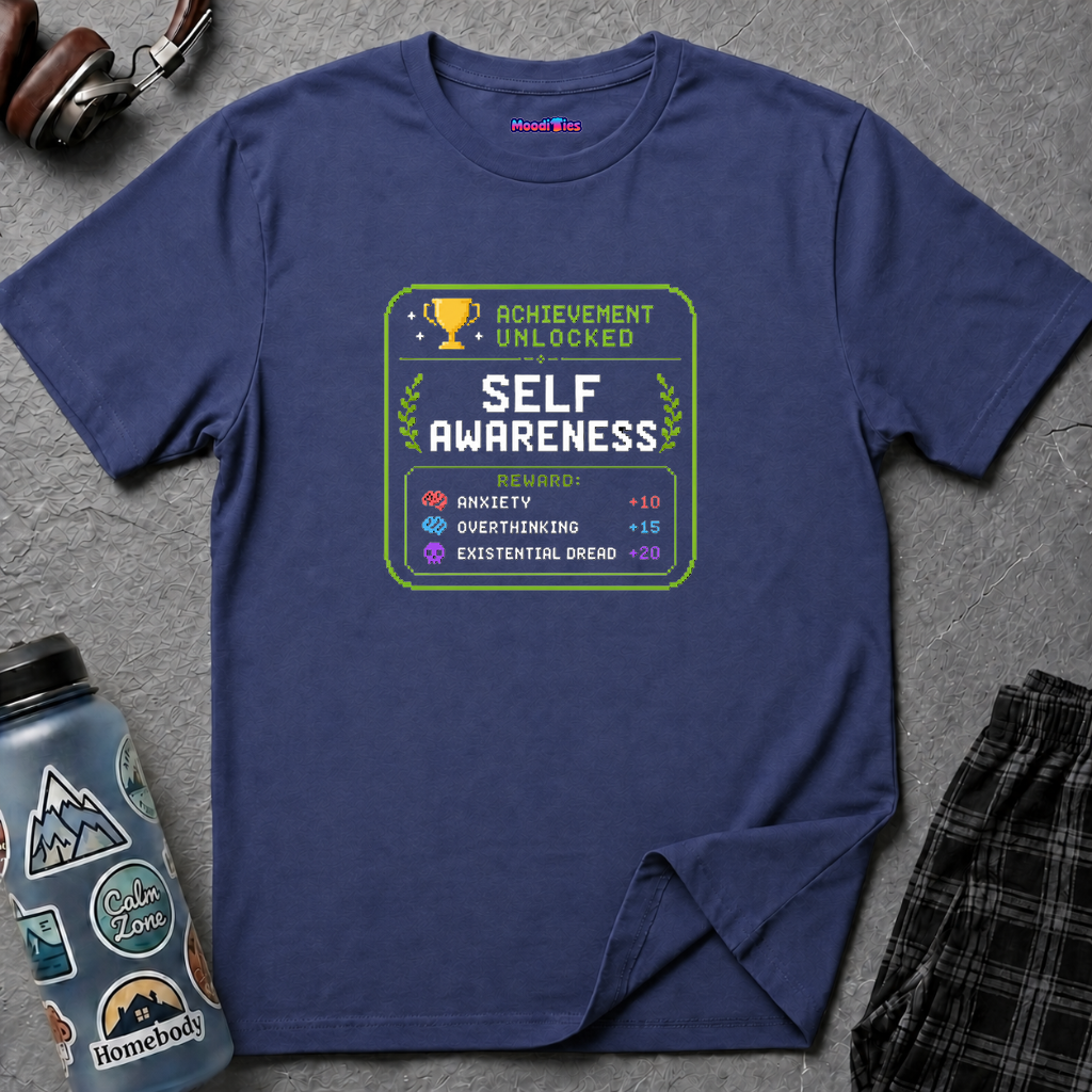 "Achievement Unlocked: Self-Awareness" Gamer Humor T-Shirt