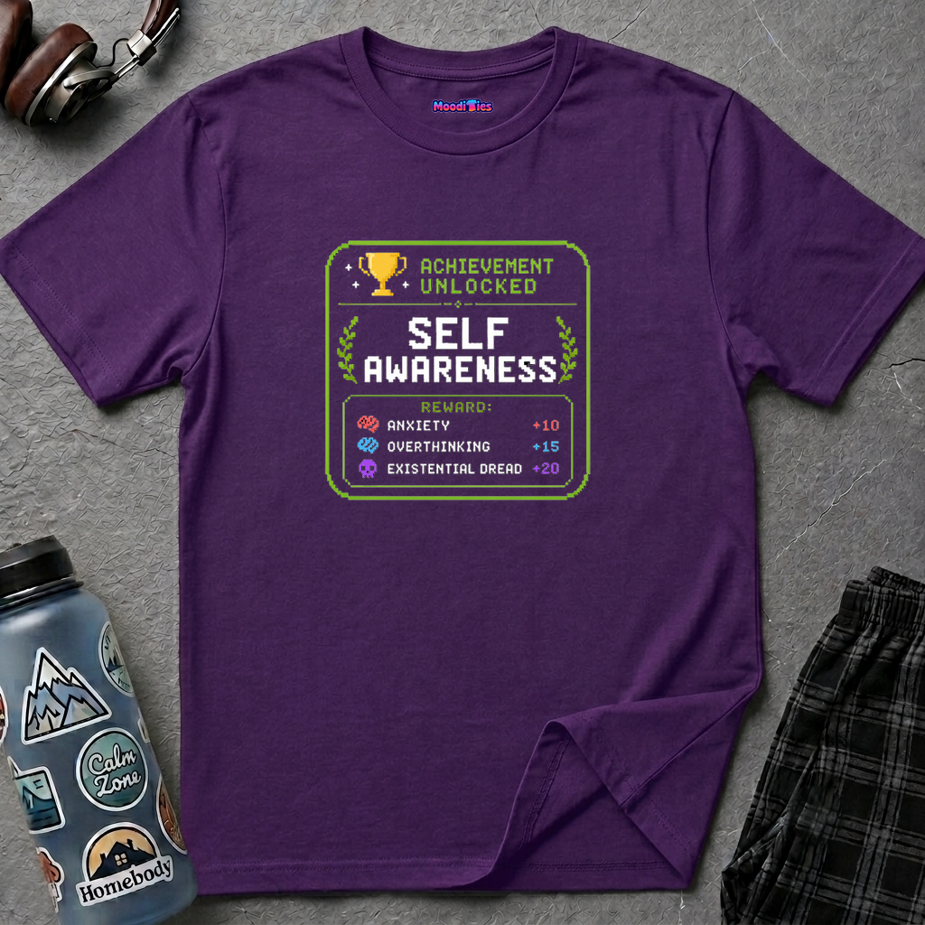 "Achievement Unlocked: Self-Awareness" Gamer Humor T-Shirt