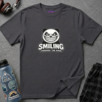 Text "Smiling Through The Rage" featuring a somewhat psychotic-looking panda grinning fiercely.