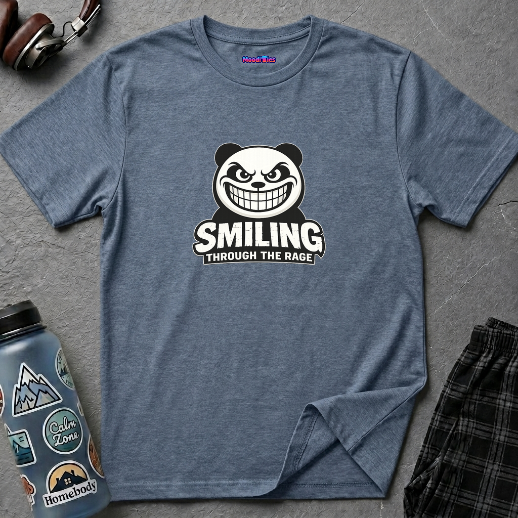 "Smiling Through The Rage" Fierce Grinning Panda T-Shirt