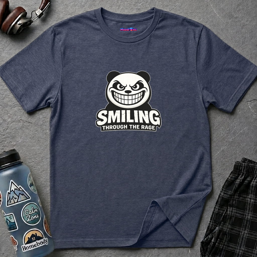 "Smiling Through The Rage" Fierce Grinning Panda T-Shirt