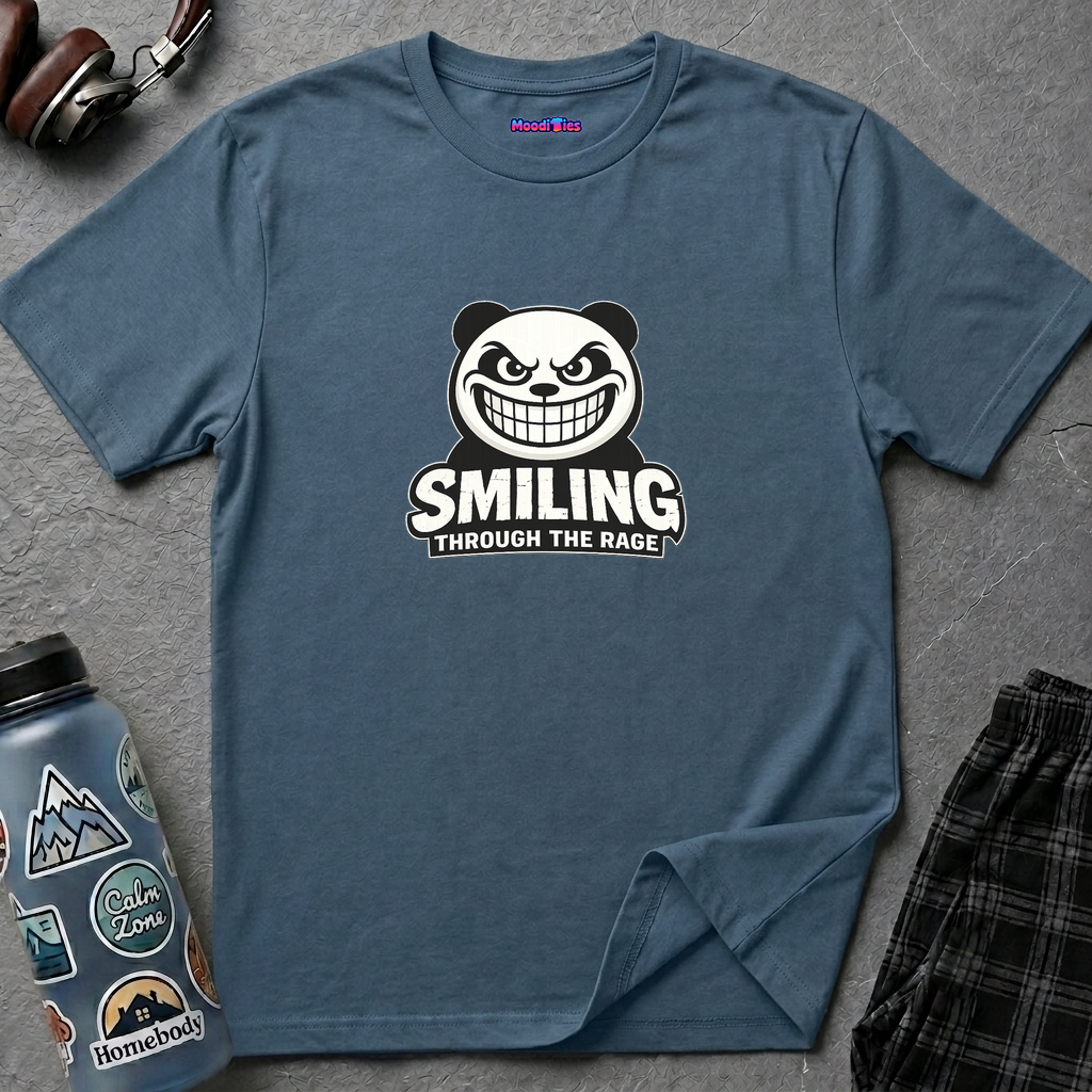 "Smiling Through The Rage" Fierce Grinning Panda T-Shirt