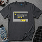 "Social Battery Depleted — Switching to Single Player." T-Shirt